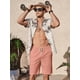 thumbnail image 5 of Shorts casuales de lino para hombre Comdecevis, cintura elástica, talla grande, 5 of 7