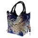 thumbnail image 3 of bordado de pavo real hecho a mano étnico bolsa de hombro bolsas de las mujeres - azul oscuro, 3 of 5