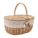 thumbnail image 1 of Cesta De Mimbre Para Picnic, Cesta De Almacenamiento De Ratán Para Servir En Fiestas De Acampada En La Playa, Peque?a, Color Beige Y Gris, 1 of 5