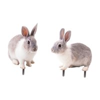 Ioensy - 2 Estacas Decorativas De Conejo Para Jardín, Animales 2D Para Parterres De Flores, Bonsái En Exteriores.