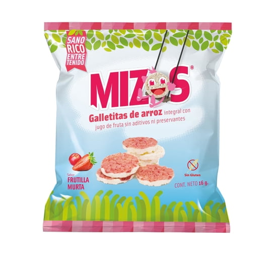 Galleta Arroz Frutilla Murta 16g 16 g Mizos