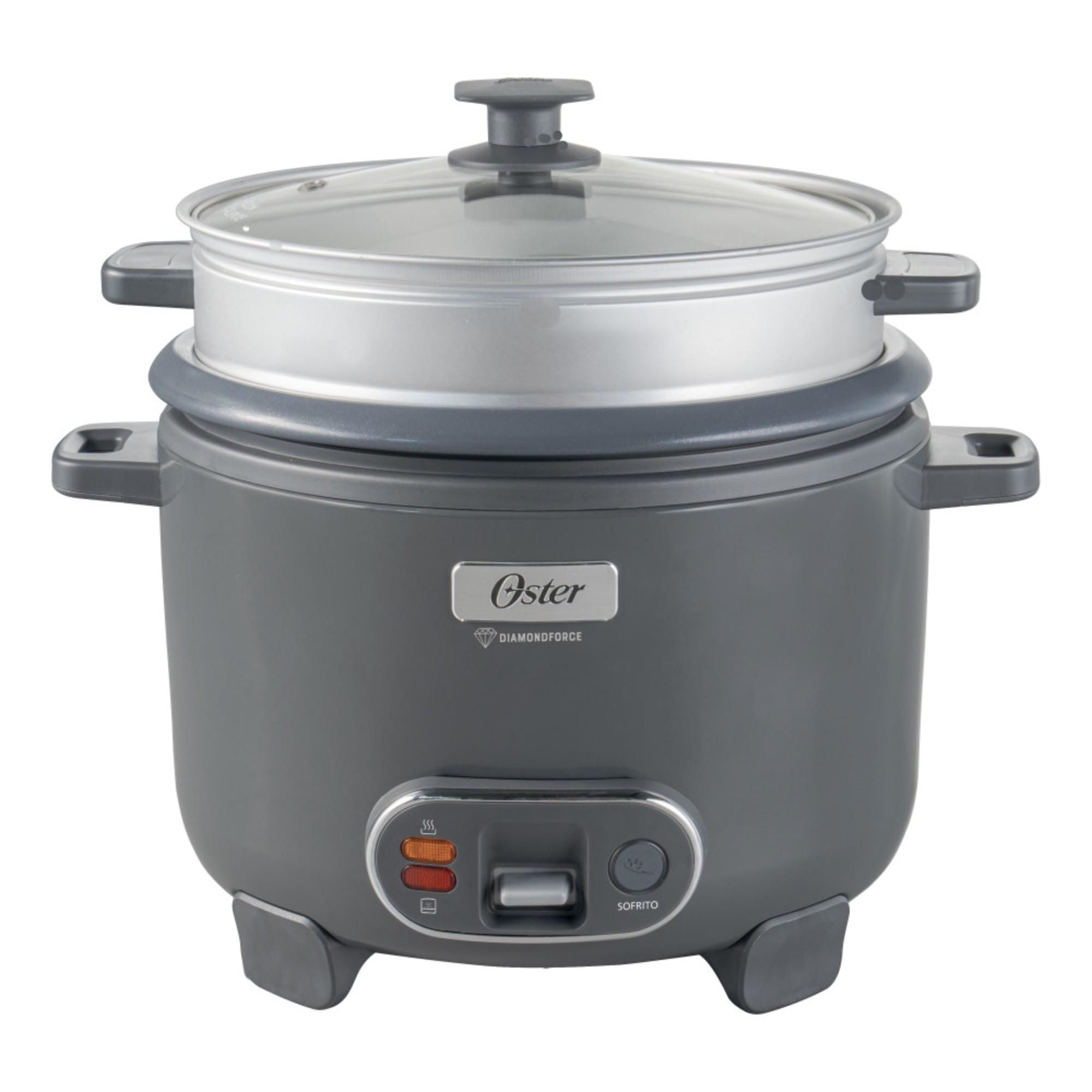Arrocera Oster De 12 Tazas De Capacidad, Antiadherente Gris