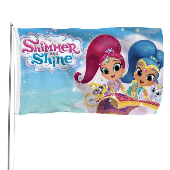 Bandera Temática Shimmer y Shine Desmarcar 90 cm x 150 cm