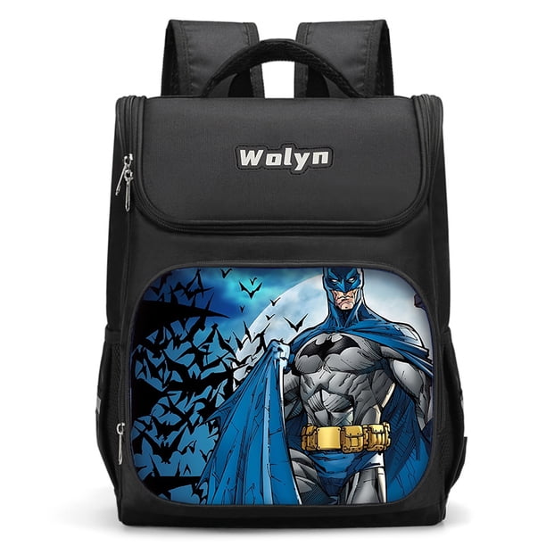 Cartoon Super Hero B-BatmanS Large Child Backpack Boy Girls School Bag Men Women Traveling Backpack Durable Multi Compartmen