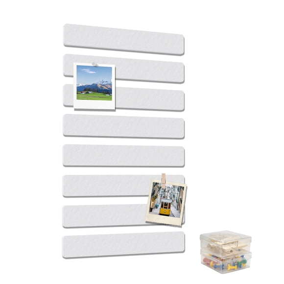 Panel de fieltro Toptople 33 cm × 5 cm – Pack de 8, blanco