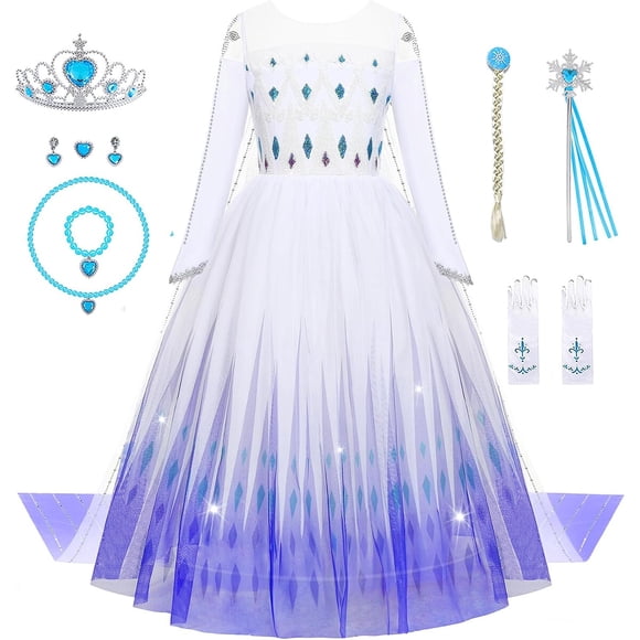 Aoiviss Girls Princess Costumes Snow Queen Princess Fancy Dress, talla 6