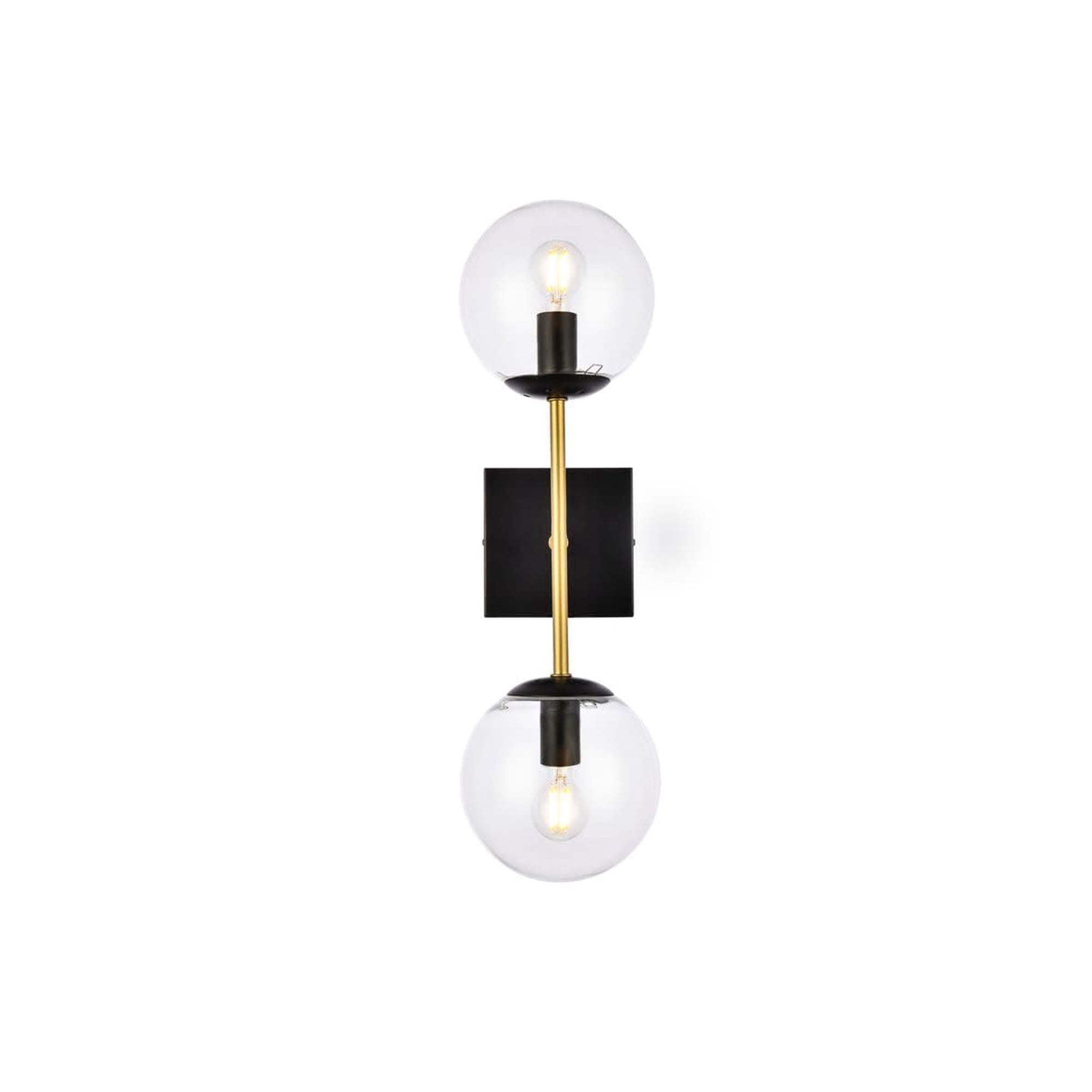 Aplique De Pared Living District Neri 2 Luces Latón Negro 110v