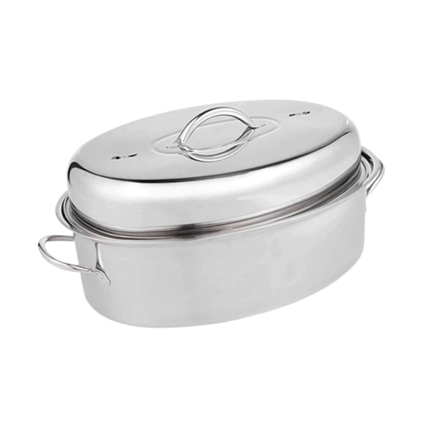Vaporera Ovalada De 16 Pulgadas Para Pescado, Olla Multiusos Para Pasta, Asador, Patatas, Cereales, Huevos