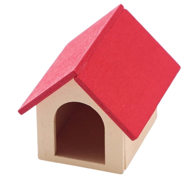 1:12 casa de muñecas miniatura mascota perro gato casa simulación muebles modelo juguetes adornos hogar paisaje suministros muñeca accesorios Decoraci Rojo
