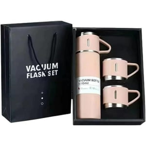 Veat00L - Termo Con Taza Incluida Para Té De Acero Inoxidable, Botella Aislada Al Vacío Con Tapa Incorporada A Prueba De Fugas De 500 Ml Con Tazas, Taza De Café De Viaje Para Bebidas Frías Y Calientes