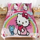thumbnail image 2 of Comforter Set Queen Size Rainbow Hello Kitty Set with 2 Pillowcases for All SeasonsBedding Set 3pcs for Kids Boys Girls Bedroom Decor Bed Sheets, 2 of 5