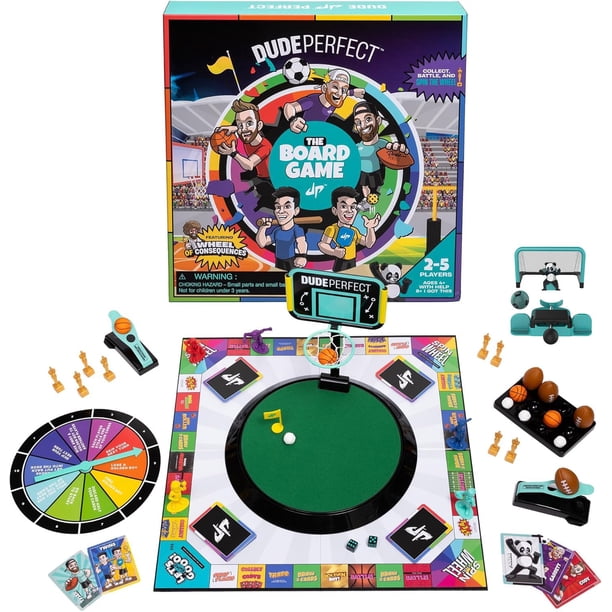 Juego de mesa Dude Perfect con complemento de fútbol para 2 a 5 jugadores o más de 4 años