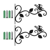 Magideal - Colgador De Plantas De Hierro 2X Para Colgar En La Pared, Resistente, Fácil De Instalar, Macetero, Flor, Duradero, Comedero Para Pájaros, Soporte Colg Hada Tranquila De 3 Hojas