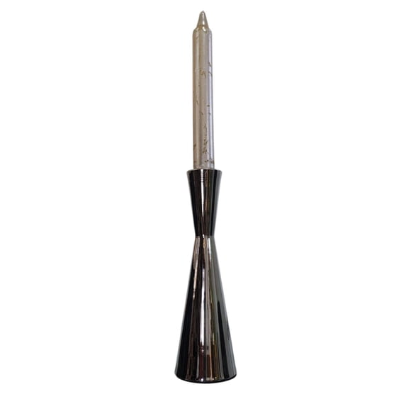 Candelabro de metal plateado 22 cm