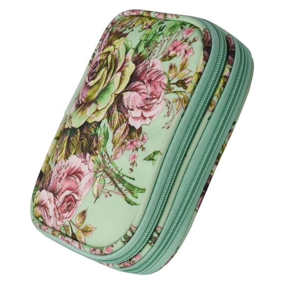 Estuche de s de , Kits de s de Bolsa de transporte Accesorios de tejer de ligeros Bolsa de , peonía verde