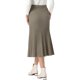thumbnail image 3 of INSPIRE CHIC Falda Maxi de Punto para Mujer con Cintura Alta Elástica, Falda Plisada Suave a Rayas Casual L Café Claro, 3 of 6