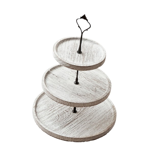 Soporte Para Cupcakes, Utensilios De Cocina, Bandeja Para Servir Para Celebraciones De Cumpleaños Comerciales, Blanco Antiguo