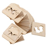 Magideal - Plantillas De Dibujo Para Niños, Plantillas De Pintura Diy, Plantillas De Crayones De Madera, Páginas Para Colorear Para Niños Pequeños, Útiles Escola 60 Piezas