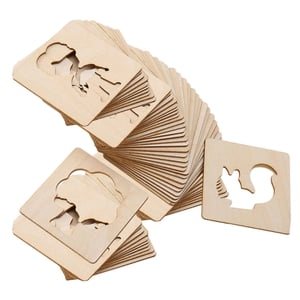 Magideal - Plantillas De Dibujo Para Niños, Plantillas De Pintura Diy, Plantillas De Crayones De Madera, Páginas Para Colorear Para Niños Pequeños, Útiles Escola 60 Piezas