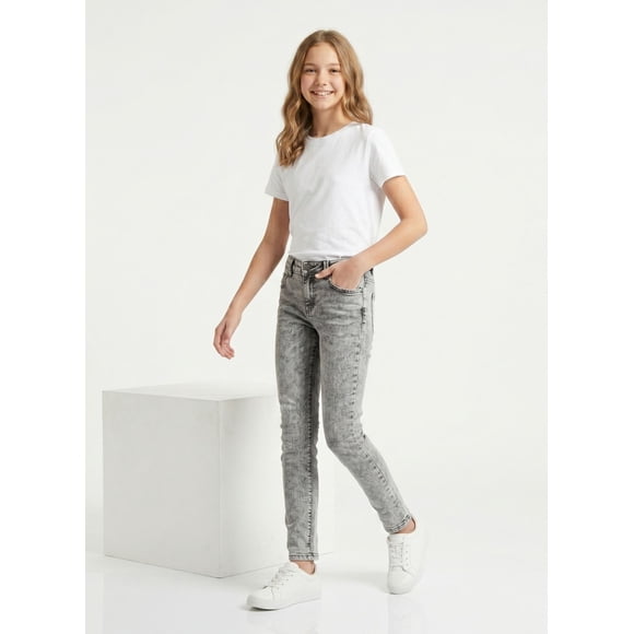 Jeans Gris Ni a Pantal n Denim Slim Fit Mezclilla