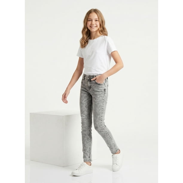 Jeans Gris Ni a Pantal n Denim Slim Fit Mezclilla