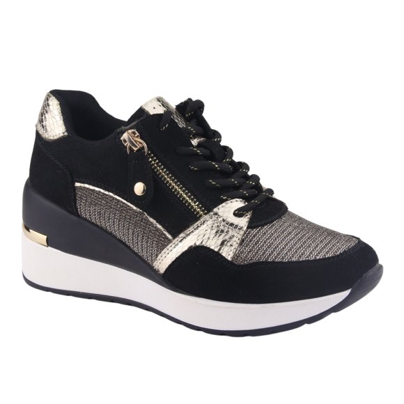 Zapatilla Chalada Mujer Bolden-5 Negro Oro Urbano