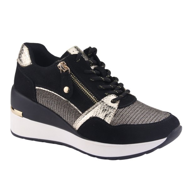 Zapatilla Chalada Mujer Bolden-5 Negro Oro Urbano