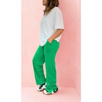 Likeshop - Pantalón Buzo Mujer Algodón Verano Recto Pierna Ancha 7531