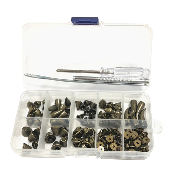 Picos Cono Tornillo Studs Bullet Punk Remache Studs Bolsas De Cuero Ropa Artesanía Bronce 60pcs
