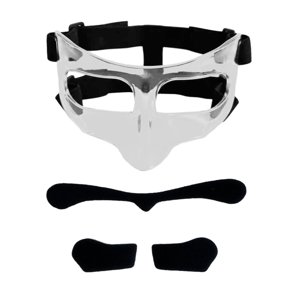 Magideal - Máscara De Baloncesto, Protector Facial Para Nariz Rota, Con Acolchado, Máscara Facial, Protector De Nariz, Máscara Para Entrenamiento De Fútbol, Boxe Pegatina Negra Transparente.