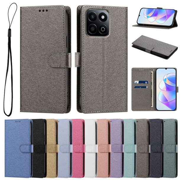 Funda Cartera de PU para Honor 200 Smart con Tarjetas, Gris
