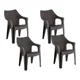 thumbnail image 1 of Set Terraza 4 Sillas Rattan con Brazos Reyplast Aruba Color Café, 1 of 8