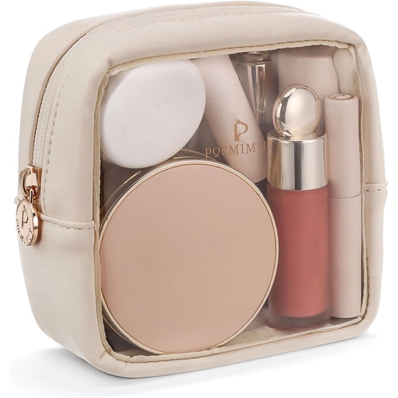 Neceser Mini Pocmimut Transparente PU para Viaje y Maquillaje