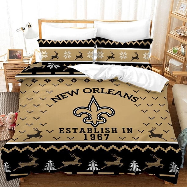 New Orleans Saints B Quilt Duvet Cover Set Double Bedroom Decor Doona Cover3-Piece Bedding Set