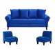 thumbnail image 1 of Living Lua Sofa 3 Cuerpos + 2 Poltronas Felpa Azul, 1 of 6