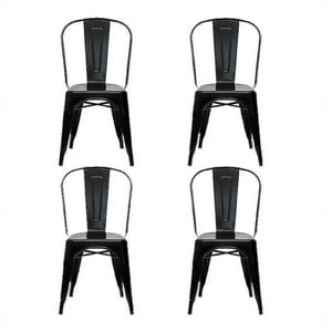 Topdeco - Pack De 4 Sillas Tolix Negras, Bar, Terraza