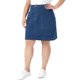 thumbnail image 4 of Falda lápiz de mezclilla de talla grande para mujer de Agnes Orinda, cintura alta, casual de verano, midi con bolsillos, 1X azul, 4 of 7