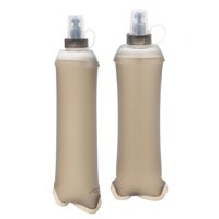 Ioensy - 2X Botella De Agua Plegable Suave Botella De Bebida Portátil Para Correr Deportes De Senderismo Gris