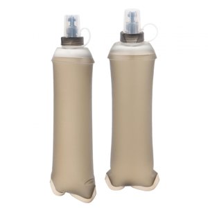 Ioensy - 2X Botella De Agua Plegable Suave Botella De Bebida Portátil Para Correr Deportes De Senderismo Gris