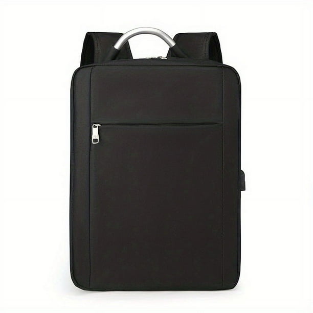 Large Capacity Backpack Casual Men's Bag Computer Bag Plain Color Backpack