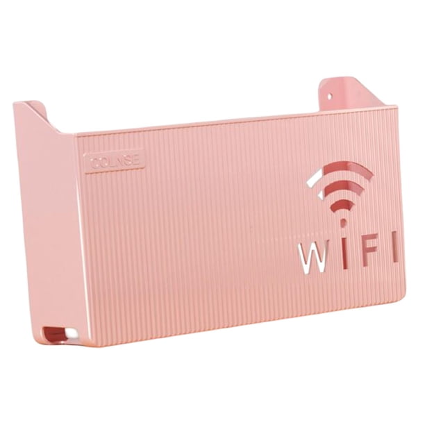 Estante de enrutador colgante colgante de la pared multifunción estantes de la caja de almacenamiento para la sala de estar del dormitorio de control , Rosado nuevo rosa