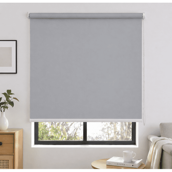 Cortina Roller Blackout Gris 200x230 cm Opaca Bloqueo Total Luz Hogar Oficina