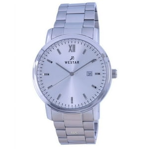 Reloj Westar White Dial Stainless Steel Quartz 50245 Stn 107 Men'S Watch