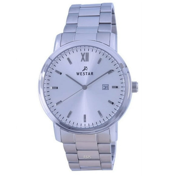 Reloj Westar White Dial Stainless Steel Quartz 50245 STN 107 Men's Watch