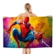 thumbnail image 1 of Spider-Man Toalla de playa de secado rápido con diseño temático, regalo para mujeres y niñas, ideal para cumpleaños, fans, amantes de la música, uso en la playa o al aire libre, 78 × 160 cm, 1 of 6