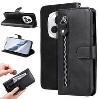 Gangxun - Funda Con Cremallera Para Honor Magic 6 Pro, Carcasa Cartera De Cuero Pu Con Soporte Y Tarjetero