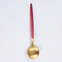 Xmhytop 4 Piezas Cubiertos De, Utensilios De Cocina Y Cubiertos Cotidianos,Cuchara De Comida,Gond Rojo