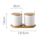 thumbnail image 2 of Juego de 2 tarros de especias de cerámica OnePine, azucarero de cerámica con cuchara y tapa de bambú para té, azúcar, sal y especias en casa y en la cocina., 2 of 5