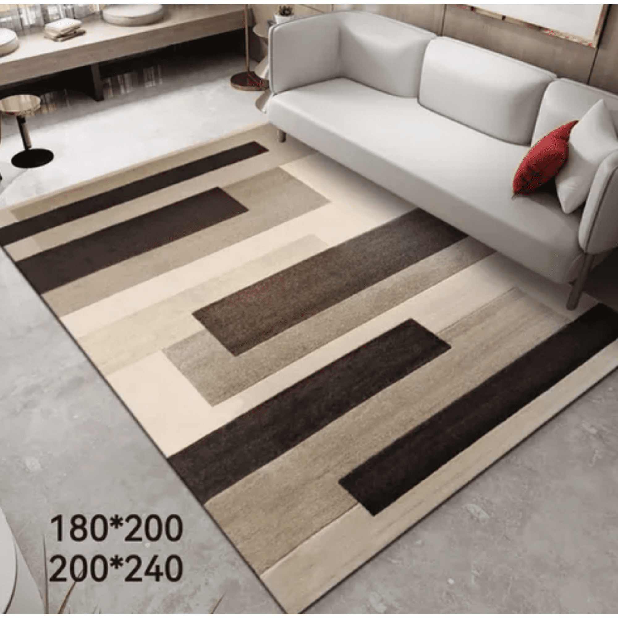 Tecnocasa - Alfombra Lisa Con Diseño En 3d 200x240cm