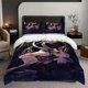 thumbnail image 1 of 3pcs K-Pop Starry Sky Lovers Romantic Embrace Themed Bedding Set Duvet Cover and Pillowcase Set Soft and Comfortable, 1 of 5